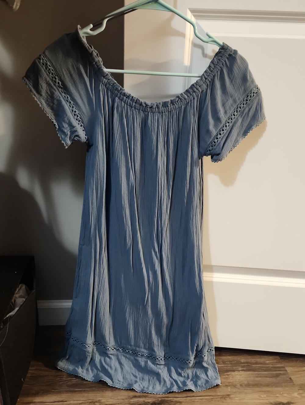 Silver Jeans Blue Off-Shoulder Short Sleeve Dress